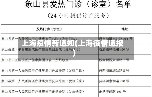 上海疫情新通知(上海疫情通报)