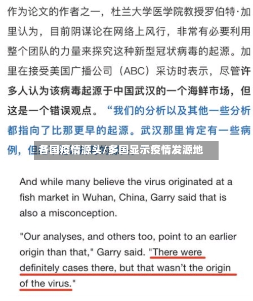 各国疫情源头/多国显示疫情发源地